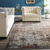 Modway Success Kaede Distressed Vintage Floral Moroccan Trellis 8x10 Area Rug Multicolored R-1161A-810