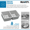 Ruvati 28-inch Undermount Kitchen Sink 50/50 Double Bowl 16 Gauge Stainless Steel - RVM5077