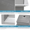 Ruvati 33 x 22 inch Drop-in Topmount Kitchen Sink 16 Gauge Stainless Steel 50/50 Double Bowl - RVM5150