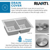 Ruvati 33 x 22 inch Drop-in Topmount Kitchen Sink 16 Gauge Stainless Steel 50/50 Double Bowl - RVM5150