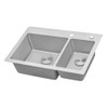 Ruvati 33 x 22 inch Drop-in Topmount Kitchen Sink 16 Gauge Stainless Steel 70/30 Double Bowl - RVM5173