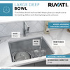 Ruvati 23-inch Undermount Kitchen Sink 16 Gauge Stainless Steel Single Bowl - RVM5908