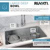 Ruvati 31-inch Undermount Kitchen Sink 16 Gauge Stainless Steel Single Bowl - RVM5931