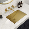 Ruvati 18 x 12 inch Brushed Gold Polished Brass Rectangular Bathroom Sink Undermount - RVH6110GG