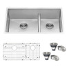 Ruvati 36-inch Low-Divide Undermount 60/40 Double Bowl 16 Gauge Stainless Steel Kitchen Sink - RVH7417