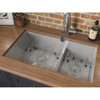 Ruvati 36-inch Low-Divide Undermount 60/40 Double Bowl 16 Gauge Stainless Steel Kitchen Sink - RVH7417