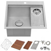 Ruvati 22 inch Glass Rinser and Sink Combo for Wet Bar Bottle Washer Station Drop in Topmount - RVH8262ST