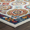 Modway Entourage Odile Distressed Floral Moroccan Trellis 8x10 Area Rug Ivory, Blue, Red, Orange, Yellow R-1168A-810