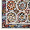 Modway Entourage Odile Distressed Floral Moroccan Trellis 8x10 Area Rug Ivory, Blue, Red, Orange, Yellow R-1168A-810