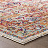 Modway Entourage Jessa Distressed Vintage Floral Lattice 5x8 Area Rug Ivory, Blue, Orange, Yellow, Red R-1170A-58