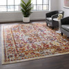 Modway Entourage Jessa Distressed Vintage Floral Lattice 8x10 Area Rug Ivory, Blue, Orange, Yellow, Red R-1170A-810