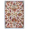 Modway Entourage Azami Distressed Vintage Floral Lattice 5x8 Area Rug Ivory, Blue, Orange, Yellow, Red R-1171A-58