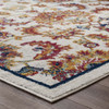 Modway Entourage Azami Distressed Vintage Floral Lattice 5x8 Area Rug Ivory, Blue, Orange, Yellow, Red R-1171A-58