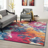 Modway Entourage Foliage Contemporary Modern Abstract 8x10 Area Rug Blue, Orange, Yellow, Red R-1172A-810