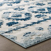 Modway Reflect Takara Abstract Diamond Moroccan Trellis 5x8 Indoor and Outdoor Area Rug Ivory and Blue R-1180A-58