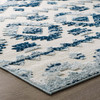 Modway Reflect Takara Abstract Diamond Moroccan Trellis 8x10 Indoor and Outdoor Area Rug Ivory and Blue R-1180A-810