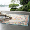 Modway Reflect Ansel Distressed Floral Persian Medallion 8x10 Indoor and Outdoor Area Rug Multicolored R-1183A-810