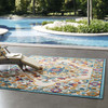 Modway Reflect Freesia Distressed Floral Persian Medallion 8x10 Indoor and Outdoor Area Rug Multicolored R-1184A-810