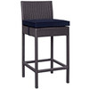 Modway Convene Outdoor Patio Fabric Bar Stool EEI-1006-EXP-NAV Espresso Navy EEI-1006-EXP-NAV