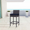 Modway Convene Outdoor Patio Fabric Bar Stool EEI-1006-EXP-NAV Espresso Navy EEI-1006-EXP-NAV