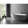 Ruvati 59-inch Matte White epiStone Solid Surface Oval Freestanding Bath Tub Canali - RVB6744WH