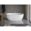 Ruvati 59-inch Matte White epiStone Solid Surface Oval Freestanding Bath Tub Canali - RVB6744WH