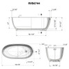 Ruvati 59-inch Matte White epiStone Solid Surface Oval Freestanding Bath Tub Canali - RVB6744WH