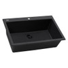 Ruvati 27 x 20 inch Drop-in Topmount Granite Composite Single Bowl Kitchen Sink - Midnight Black - RVG1027BK