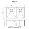 Ruvati 30-inch Low-Divide Undermount Rounded Corners 60/40 Double Bowl 16 Gauge Stainless Steel Kitchen Sink - RVH7357