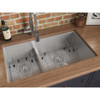 Ruvati 33-inch Low-Divide Undermount 40/60 Double Bowl 16 Gauge Rounded Corners Stainless Steel Kitchen Sink - RVH7418