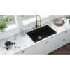 Ruvati 27-inch Fireclay Undermount / Drop-in Topmount Kitchen Sink Single Bowl - Black - RVL2707BK