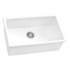 Ruvati 27-inch Fireclay Undermount / Drop-in Topmount Kitchen Sink Single Bowl - White - RVL2707WH