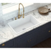 Ruvati 27-inch Fireclay Undermount / Drop-in Topmount Kitchen Sink Single Bowl - White - RVL2707WH