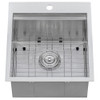 Ruvati 21 x 20 x 12 inch Drop-in Topmount Laundry Utility Workstation Sink 16 Gauge Stainless Steel - RVU6421