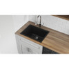 Ruvati 24-inch Fireclay Undermount / Drop-in Topmount Kitchen Sink Single Bowl - Glossy Black - RVL2420BK