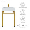 Modway Redeem 24" Wall-Mount Gold Stainless Steel Bathroom Vanity EEI-5536-GLD-WHI