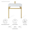 Modway Redeem 32" Wall-Mount Gold Stainless Steel Bathroom Vanity EEI-5540-GLD-WHI