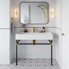 Modway Redeem 40" Black Stainless Steel Wall-Mount Bathroom Vanity EEI-5545-BLK-WHI