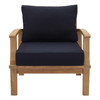 Modway Marina Outdoor Patio Teak Armchair EEI-1143-NAT-NAV-SET Natural Navy EEI-1143-NAT-NAV-SET