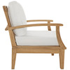 Modway Marina Outdoor Patio Teak Armchair EEI-1143-NAT-WHI-SET Natural White EEI-1143-NAT-WHI-SET