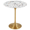 Modway Lippa 20" Round Terrazzo Side Table EEI-5687-GLD-TER