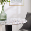 Modway Zinque 28" Round Terrazzo Dining Table EEI-5702-GLD-WHI