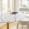 Modway Lippa 28" Round Terrazzo Bar Table EEI-5708-GLD-WHI