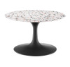 Modway Lippa 28" Round Terrazzo Coffee Table EEI-5712-BLK-WHI