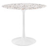 Modway Lippa 36" Round Terrazzo Dining Table EEI-5713-WHI-WHI