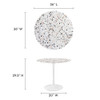 Modway Lippa 36" Round Terrazzo Dining Table EEI-5713-WHI-WHI