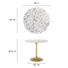 Modway Lippa 36" Round Terrazzo Dining Table EEI-5715-GLD-WHI