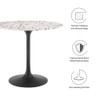 Modway Lippa 36" Round Terrazzo Dining Table EEI-5716-BLK-WHI