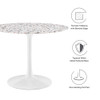 Modway Lippa 40" Round Terrazzo Dining Table EEI-5722-WHI-WHI