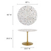 Modway Lippa 40" Round Terrazzo Dining Table EEI-5724-GLD-WHI